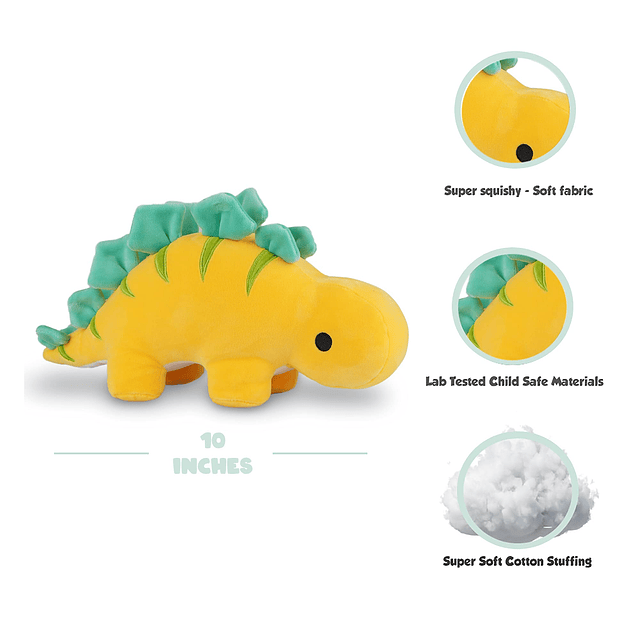 Peluche de dinosaurio estegosaurio amarillo – Dino de peluch