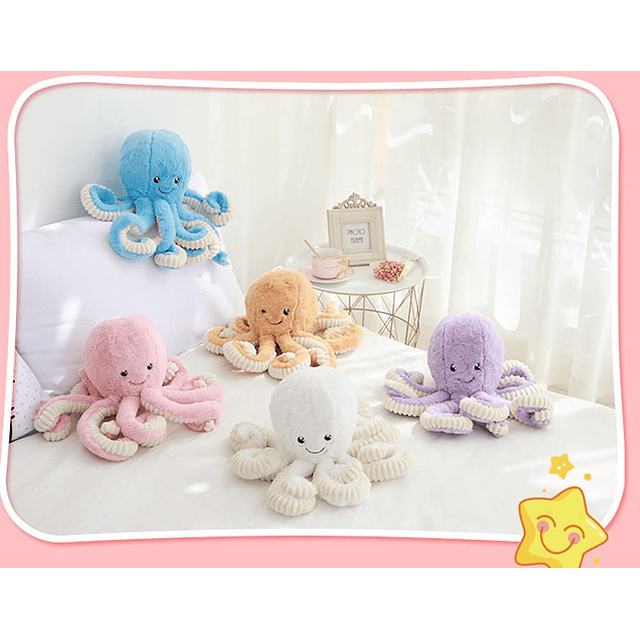 Lindos juguetes de peluche de pulpo, animales de peluche de