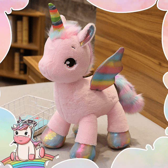 Juguete de peluche de unicornio, animales de peluche de unic