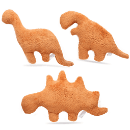 Paquete de 3 mini almohadas de dinosaurio, nuggets de pollo,