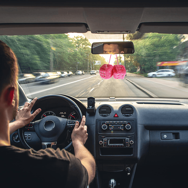 Dados de felpa difusos para espejo de coche, par de dados ro