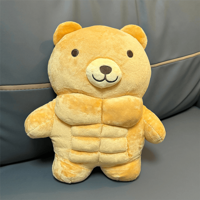 Juguete de peluche de oso de peluche muscular, oso de peluch