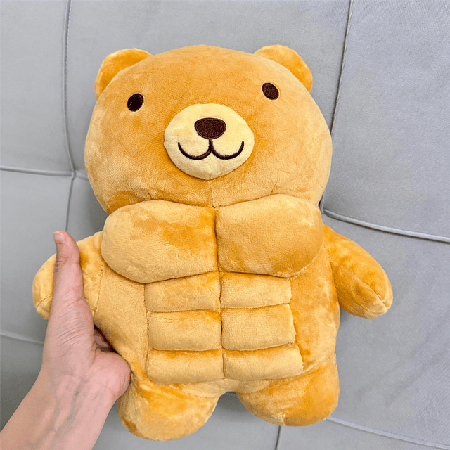 Juguete de peluche de oso de peluche muscular, oso de peluch