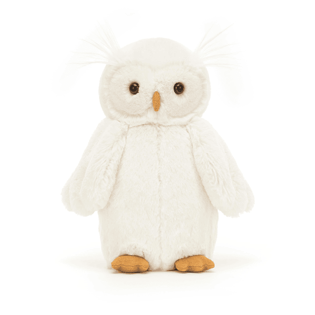 Animal de peluche de búho tímido, mediano 10,5 pulgadas | Ju