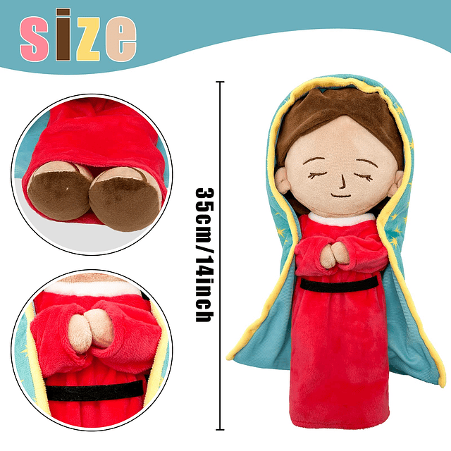 Muñeca de peluche de la Señora de Guadalupe de la Santísima