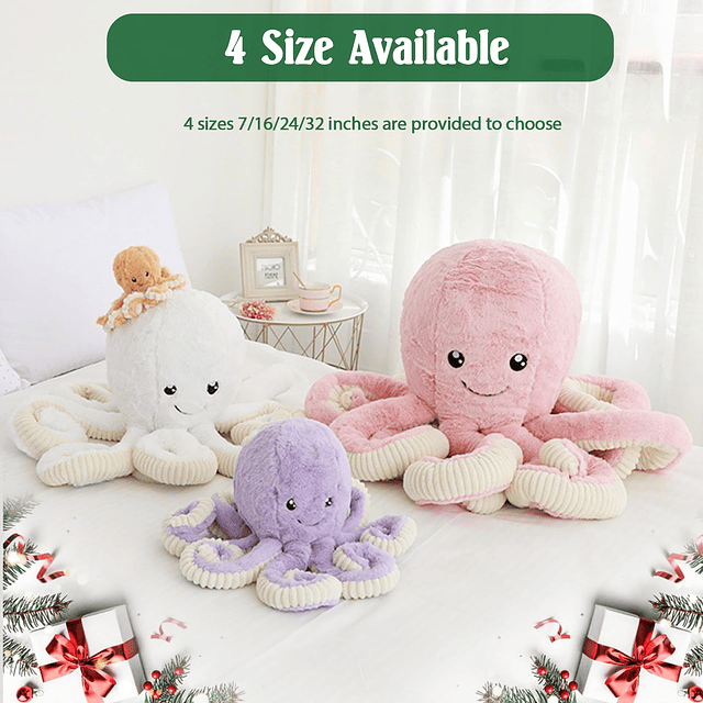 Animales de peluche de pulpo, juguetes de peluche de pulpo g