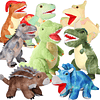 Juego de 8 piezas de dinosaurios de peluche, juguetes de pel