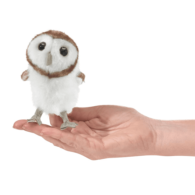 Folkmanis Mini Barn Owl Finger Puppet Crema, Marrón, 1 EA