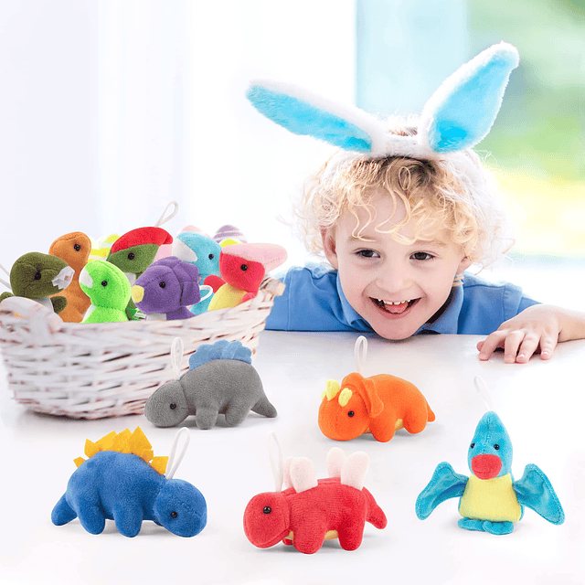 Paquete de 12 juegos de peluche de dinosaurio, mini animales