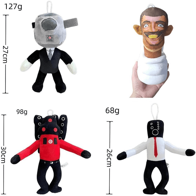 Juguete de peluche Toiletman Titan, juego de 8 peluches de S