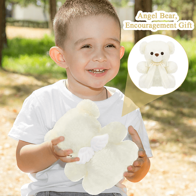 Oso de peluche de oso de peluche con simpatía, oso blanco, m