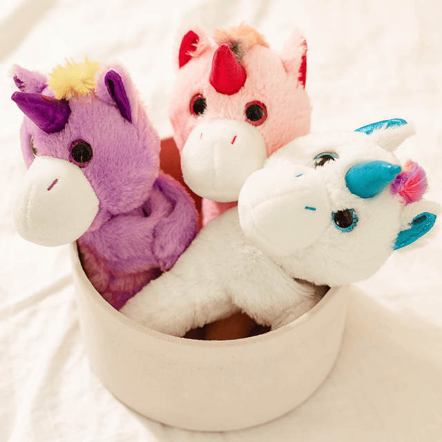 Pulseras de bofetada de unicornio, animales de peluche, jugu