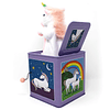 Unicornio Jack en la caja de juguete