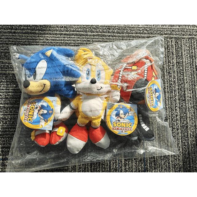 Sonic the Hedgehog Peluche de 9 pulgadas, paquete de 3 Sonic