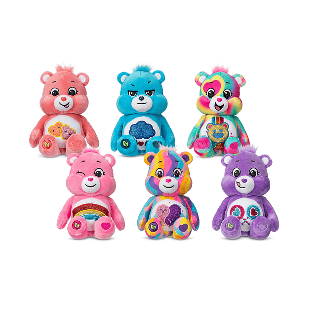 Care Bears Peluche con purpurina de tamaño divertido de 9 pu