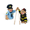 Juego de marionetas de rescate Oficial de policía y bombero