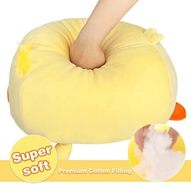 Almohada de peluche de pato amarillo gigante de 16 pulgadas,