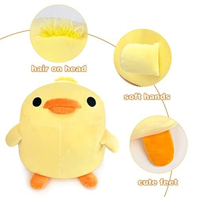 Almohada de peluche de pato amarillo gigante de 16 pulgadas,