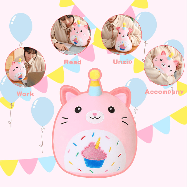 Unicornio Gato Peluche Kawaii Cumpleaños Gato Peluche con Pa