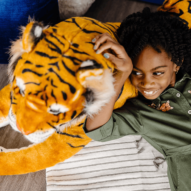 Tigre gigante: animal de peluche realista (más de 5 pies de