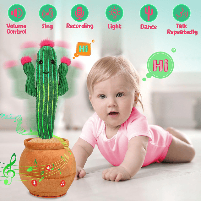 Juguete de cactus para bebé, juguete de peluche de cactus qu