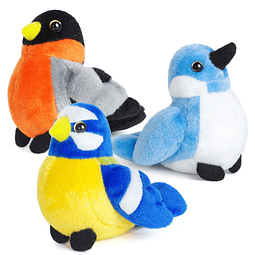 Juego de 3 pájaros de peluche, regalo de juguete de pájaro d