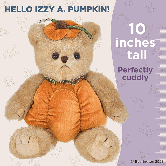 Bearington Izzy A. Calabaza de peluche, oso de peluche de Ha