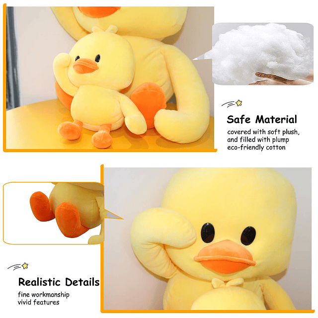 Pato de peluche de 11,8 pulgadas, peluches de animales, pati