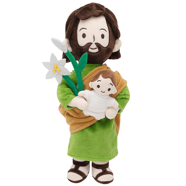 Peluche de San José y el Niño Jesús, 13.7 pulgadas de alto,