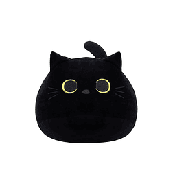 Juguete de peluche de gato negro: almohada suave de peluche,