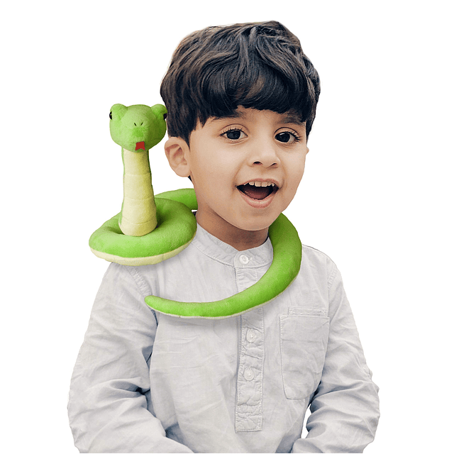 Animal de peluche de serpiente verde realista Juguete de pe