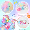 Juego de unicornio de peluche musical LED, juguete de peluch