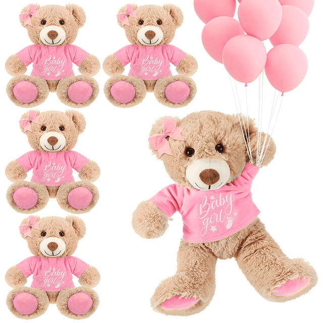 10 piezas de decoraciones de peluche de oso de baby shower,