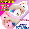 Animales de peluche de unicornio rosa claro, peluches kawaii