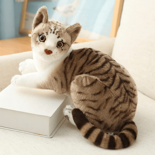 Animal de peluche de gato siamés, gato de pelo corto, juguet