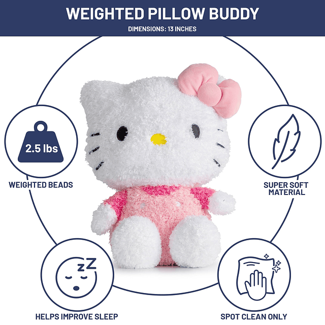 Almohada de peluche con peso de Hello Kitty Fuzzy Buddy – Al