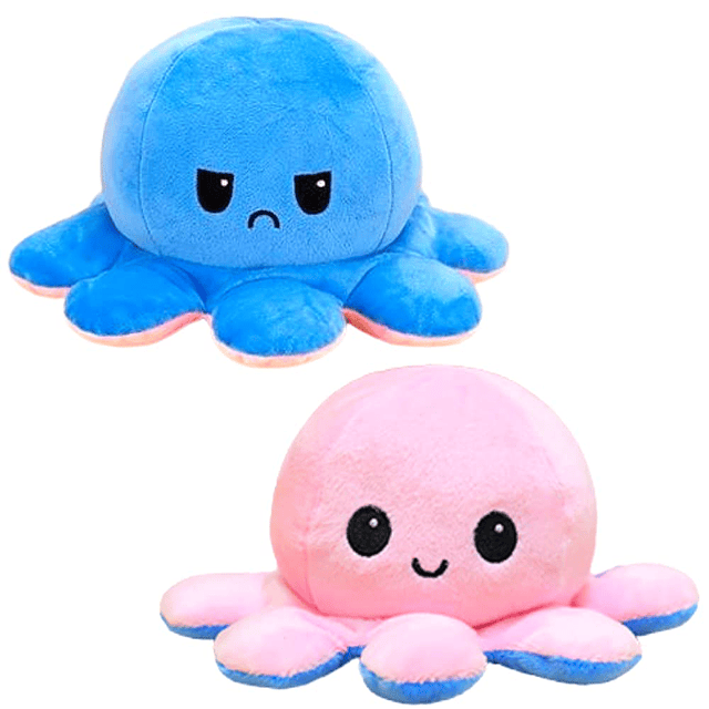 Pulpo de peluche reversible, lindos juguetes para bebés de 0