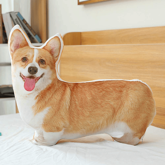 Cojín de felpa súper suave para perro Corgi, almohada de ani