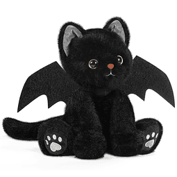 Juguete de peluche de gato negro de Halloween de 10 pulgadas