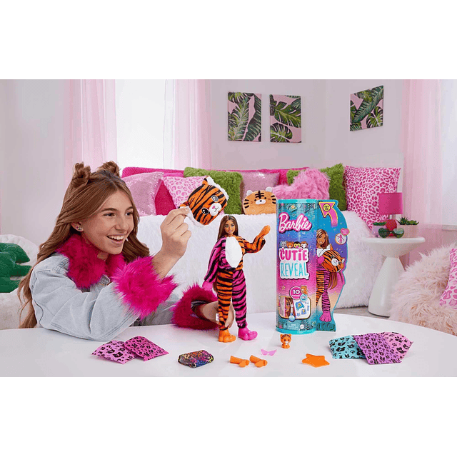 Muñeca de moda Cutie Reveal, disfraz de tigre de peluche de