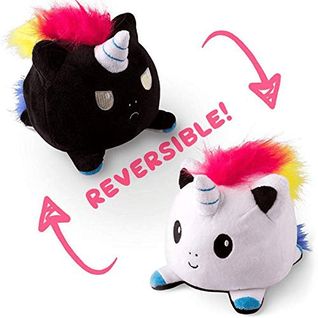 El unicornio de peluche reversible original Arcoíris claro