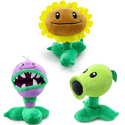 3 piezas de plantas y zombis vs juguete de peluche, muñeca d