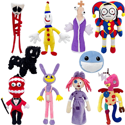 XIYASAVI 10 piezas de juguete de peluche de circo digital, e