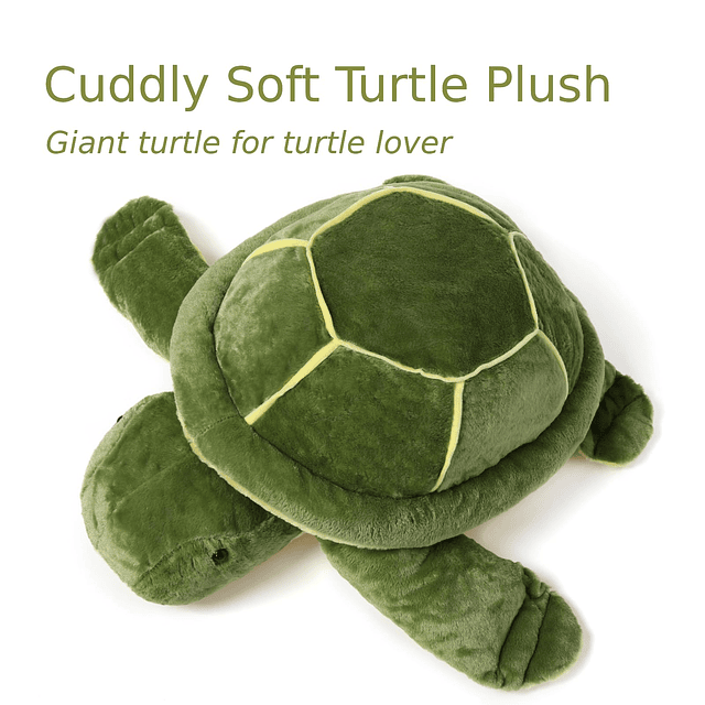 Animal de peluche de tortuga gigante de 33 pulgadas, juguete