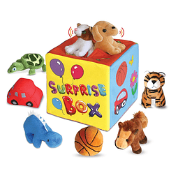 Caja Sorpresa con 8 Peluches Juego Sensorial Suave de Anima