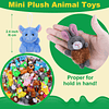 Juego de 64 piezas de mini animales de peluche, lindo llaver