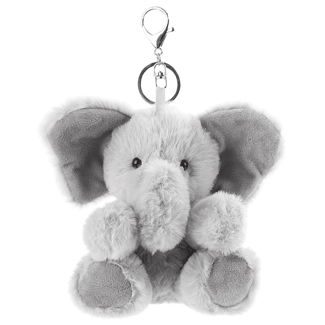 Cute Toys Llavero suave con diseño de elefante gris de pelu