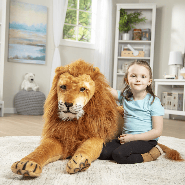 León gigante: animal de peluche realista (más de 6 pies de l