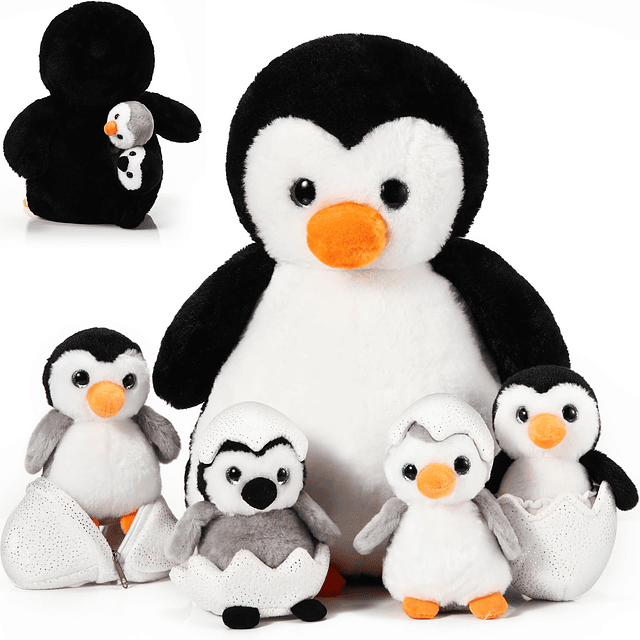 Juego de 7 piezas de pingüinos de peluche de 14 pulgadas, ma