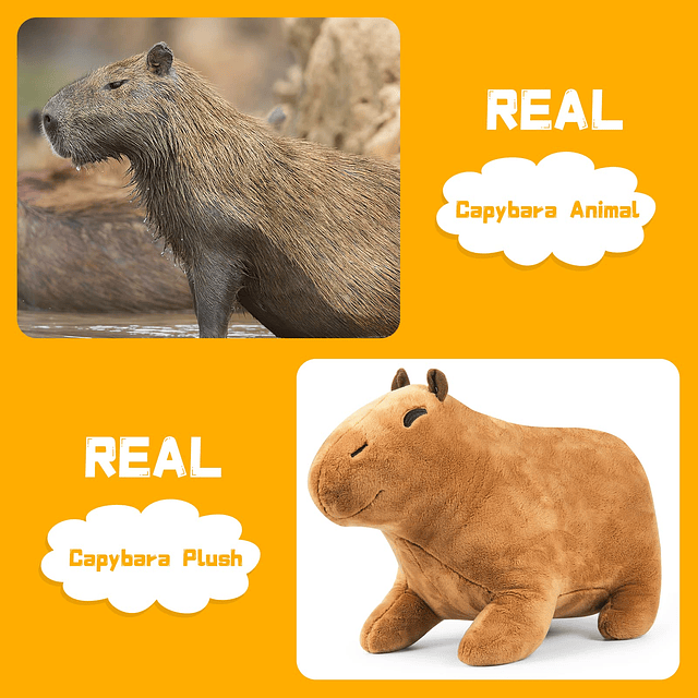 Animal de peluche de capibara, juguete de peluche de capibar